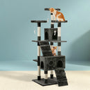 i.Pet Cat Tree 180cm Tower Scratching Post Scratcher Wood Condo House Toys Grey-8