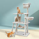 i.Pet Cat Tree 141cm Tower Scratching Post Scratcher Condo Wood House Bed Beige-8