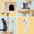 i.Pet Cat Tree 203cm Tower Scratching Post Scratcher Condo Trees House Bed Beige-5