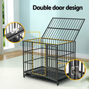 i.Pet Dog Cage Crate Large Puppy Cat Anti-Bite Pet Kennel Wheels w/Tray Metal-5