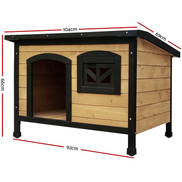 i.Pet Dog Kennel Extra Large Wooden Outdoor Indoor Puppy Pet House Cabin Crate Weatherproof - 0