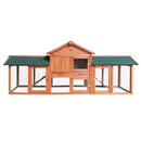 i.Pet Chicken Coop Rabbit Hutch 220cm x 44cm x 84cm Large Chicken Coop Run Wooden Outdoor Cage House-4