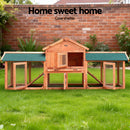 i.Pet Chicken Coop Rabbit Hutch 220cm x 44cm x 84cm Large Chicken Coop Run Wooden Outdoor Cage House-5