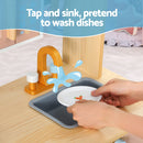 Keezi Kids Wooden Pretend Kitchen Play Sets Cooking Toys Pot Pan Bowls Oven Dishwasher 80CM Blue-5