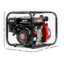 Giantz Petrol Water Pump 7HP Max, 2" High Flow 4-Stroke Engine Transfer Fire Fighting Pumps Rain Tank Oil Irrigation Garden Farm Pond Outdoor Irrigations, w Hose Fittings Inlet Filter Rubber Feet Red-3