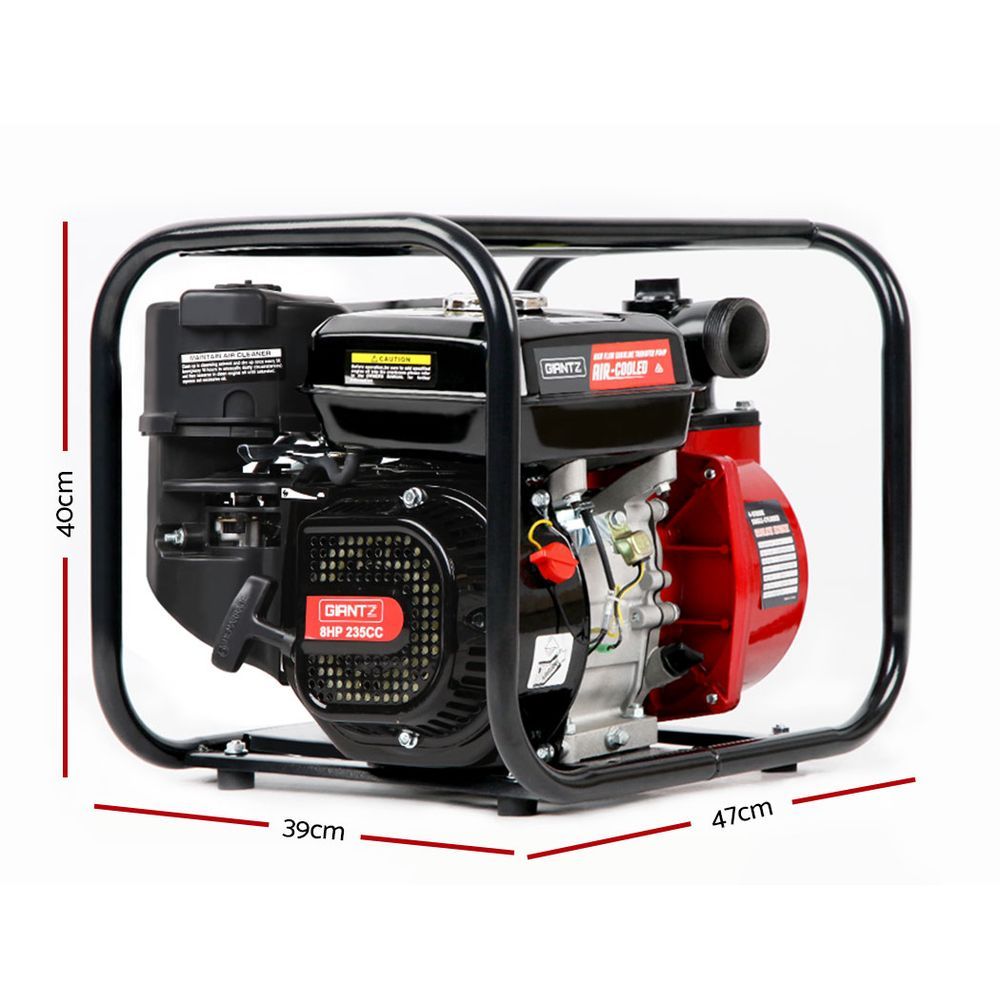 Giantz 2inch High Flow Water Pump - Black & Red - 0