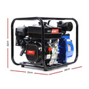 Giantz 3" Petrol Water Pump 7HP Max 4-Stroke 210cc High Flow 60,000L/H Max Transfer Engine, Fire Fighting Irrigation Rain Tank Pond Garden Farm, Includes Hose Fittings Inlet Filter & Rubber Feet, Blue-2