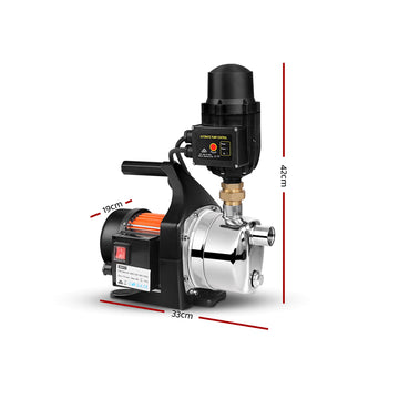 Giantz Garden Water Pump 1500W High Pressure Tank Rain Farm Irrigation Black - 0