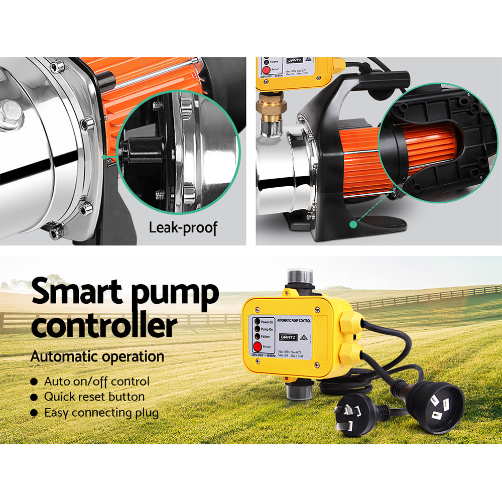 Giantz 1500W High Pressure Garden Water Pump with Auto Controller