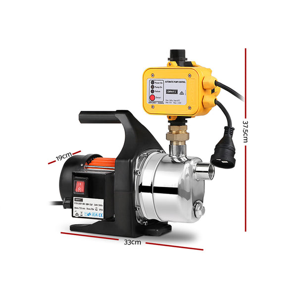 Giantz Garden Water Pump High Pressure 1500W Max. Tank Rain Farm Irrigation House Yellow
