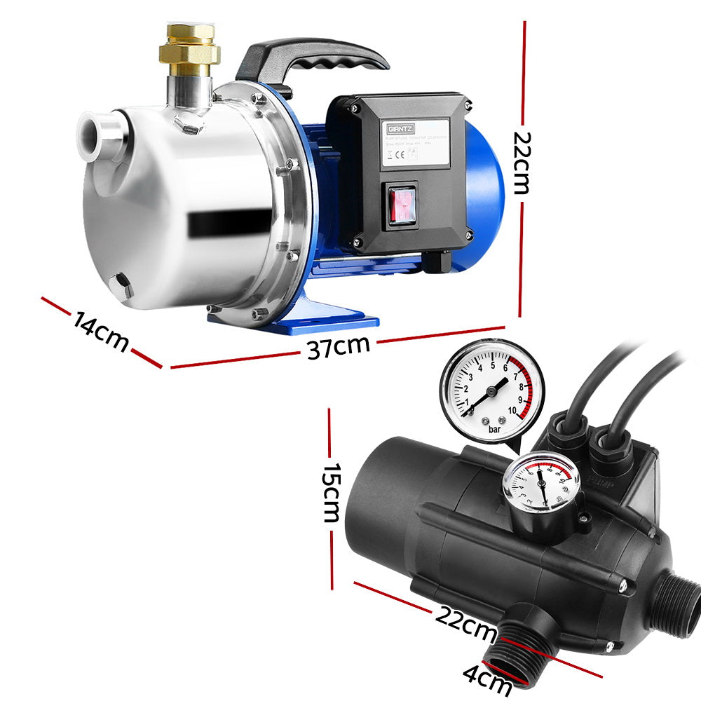 Giantz Garden Water Pump Jet High Pressure Stage Controller Garden Irrigation - 0