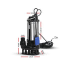 Giantz 2000W Max. Submersible Dirty Water Pump Bore Tank Well Steel Automatic-2