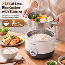 Devanti 3L Rice Cooker Small 6 Cup Multi Cooker with Steamer-5