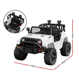 Rigo Ride On Car Kids Electric Ride On Cars Kids Jeep 12V White - 0