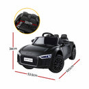 Kids Ride On Car Audi R8 Licensed Sports Electric Toy Cars Black-2