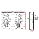 Artiss 8 Panel Room Divider Screen 348x179cm Bamboo Black White-2