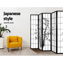 Artiss 8 Panel Room Divider Screen 348x179cm Bamboo Black White-6