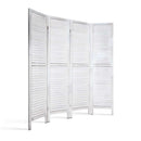Artiss 4 Panel Foldable Wooden Room Divider - White-4