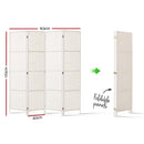 Artiss 4 Panel Room Divider Screen Privacy Timber Foldable Dividers Stand White-2