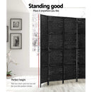 Artiss 8 Panel Room Divider Screen Privacy Timber Foldable Dividers Stand Black-3