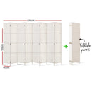 Artiss 8 Panel Room Divider Screen Privacy Timber Foldable Dividers Stand White-2