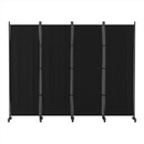 Artiss 4 Panel Room Divider Screen 217cm Wheel Fabric Black-3