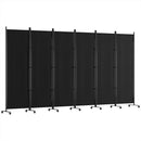 Artiss 6 Panel Room Divider Screen 323cm Wheel Fabric Black-4