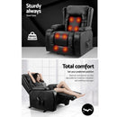 Artiss Recliner Chair Lift Assist Heated Massage Chair Leather Rukwa-6
