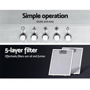 Devanti 900mm Range Hood 90cm Rangehood Stainless Steel-4