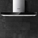 Devanti 900mm Range Hood 90cm Rangehood Glass Stainless Steel-1
