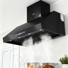 Devanti 1200mm Commercial BBQ Range Hood Dual Motor W/ Remote Control Black