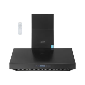 Devanti 1200mm Commercial BBQ Range Hood Dual Motor W/ Remote Control Black - 0