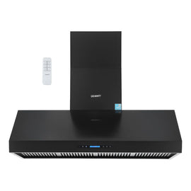 Devanti 1500mm Commercial BBQ Range Hood Dual Motor W/ Remote Control Black - 0