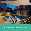 Instahut Shade Sail 5x5x5m Triangle 185GSM 95% Sand Shade Cloth-6