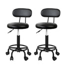 Artiss 2x Salon Stool Swivel Chair Backrest-1