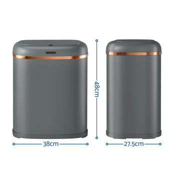 Devanti 38L Motion Sensor Bin Rubbish Automatic Grey - 0