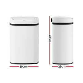Devanti 50L Sensor Bin Motion Rubbish Automatic White - 0
