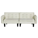 Artiss Sofa Bed 3 Seater Tufted Faux Linen Beige-3