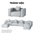 Artiss Modular Sofa Chaise Set 4-Seater Grey-6