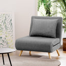 Artiss Sofa Bed Convertible Couch Recliner Lounge Chair Linen Grey-7