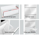 Artiss Shoe Rack Cabinet Mirror 25 Pairs White-8