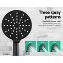 Cefito 9'' Rain Shower Head Set Handheld Round High Pressure Mixer Tap Black-5