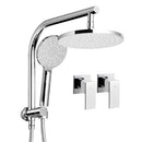Cefito 9'' Rain Shower Head Set Handheld Round High Pressure Twins Tap�Chrome-1