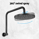 9'' Rain Shower Head Overhead High-pressure Swivel Black-6