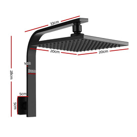 Cefito 8'' Rain Shower Head Wall Arm Square High Pressure Black - 0