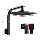 Cefito 8'' Rain Shower Head Wall Arm Square High Pressure Twins Tap Black-2