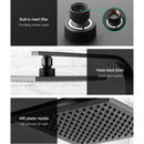 Cefito 8'' Rain Shower Head Wall Arm Square High Pressure Twins Tap Black-5