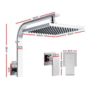 Cefito 8'' Rain Shower Head Wall Arm Square High Pressure Twins Tap Chrome-2