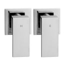 Cefito 8'' Rain Shower Head Wall Arm Square High Pressure Twins Tap Chrome-3