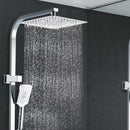 Cefito 10'' Rain Shower Head Set Handheld Square High Pressure Chrome-1